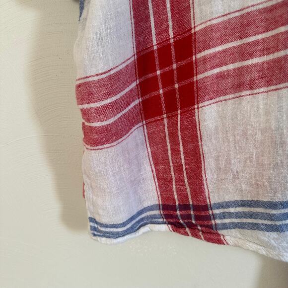 Rails Amelie Carmine Linen Blend Tie Front Shirt - Picture 3 of 8